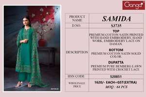 Venta al por mayor de algodón satinado de primera calidad estampado Kameez Salwar colección bordada ropa de fiesta india y paquistaní - Product Image 5