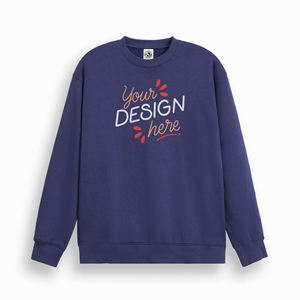 Sweat-shirt à col rond imprimé personnalisé, unisexe, en polaire, bleu marine, impression de marque, broderie, privé, hiver, automne, ODM - Product Image 1