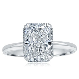 Anillo de Bodas de diamante cultivado en laboratorio de corte radiante de Color D excelente corte VVS hermoso anillo de Plata de Ley 925 regalo de boda para ella - Product Image 1