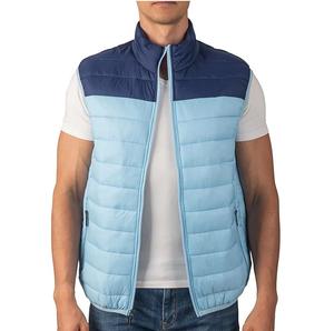 Nouvelle conception de veste d'hiver pour homme, sans manches, légère, matelassée, à fermeture éclair, patchwork, bicolore, imperméable, personnalisable - Product Image 6