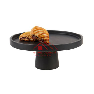 Juego de soporte de pastel de mármol de lujo Soporte de 2 niveles de pastel de mármol redondo con pieza de diseño de base de metal producto de gran oferta - Product Image 3