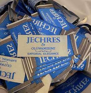 100 étiquettes tissées de vêtements de haute qualité tissu de vêtement de marque personnalisée avec Logo 2x5cm pli d'extrémité/pli central bord découpé au Laser - Product Image 2