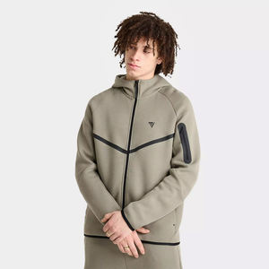 Sweat à capuche avec fermeture éclair Design de blocage des couleurs Sweat à capuche de mode urbaine avec pull à capuche de coupe surdimensionnée pour vêtements décontractés et de salon - Product Image 1