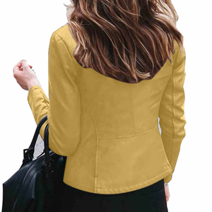 <b>Motocross</b> Racer Jacket Breathable Outwear Woman Varsity Jacket Women's Faux Leather Woman Leather Racer Jacket Streetwear Look - Product Image 6