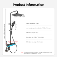 Meilleure vente en stock : Ensemble de douche thermostatique à touches piano, 4 modes, 4 sorties, jet doux, chromé – Le favori d'Europe et d'Amérique