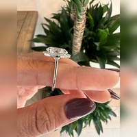 Anillo de Compromiso con Diamante Ovalado de Laboratorio VVS2 de 4 Quilates, Oro Sólido de 18K, Certificado IGI, Compra al por Mayor, Precio de Fábrica, Envío Global