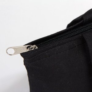Bolso Tote de Gabardina Negra con Cremallera, 14W X 16H, Algodón Resistente para Publicidad, Uso Diario, Transferencia Térmica, en Blanco para Compras y Regalos - Product Image 4