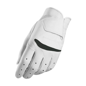 Venta al por mayor de guantes de golf antideslizantes Cabretta de cuero de ajuste completo para Mujeres Hombres logotipo personalizado Material suave equipo deportivo blanco - Product Image 4