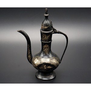 Middle Eastern Vintage Brass pitcher, Indian <b>teapot</b>,Black And Beige Fantastic Brass Pitcher For Stylish Home - Product Image 6