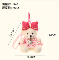 Mini peluche perle coeur arc jupe ours en peluche saint valentin porte-clés animaux en peluche jouets peluche peluches ours en peluche Couple porte-clés