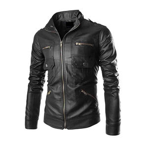 Nouveaux hommes élégant fermeture éclair décontracté vestes en cuir conception personnalisée imperméable hivers hommes vestes en cuir pour les motocyclistes - Product Image 4