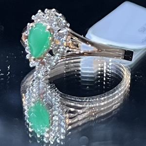 Bague femme minimaliste moderne en or 14K/18K avec diamant véritable et pierre naturelle Bijoux fins faits à la main - Product Image 3