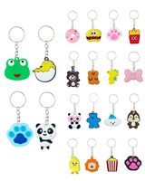 Porte-clés personnalisé avec logo de dessin animé, vente en gros, mini porte-clés en caoutchouc mignon, cadeaux de fête, cadeau d'entreprise