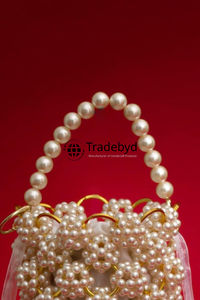 Beautiful pearl <b>clutch</b> for <b>bridesmaids</b> weddings and fashion events handmade purse for women by Tradebyd - Product Image 4