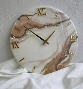 Horloge murale rétro en bois texture cristal porcelaine MDF horloge muette horloge à quartz peut être personnalisée - Product Image 4