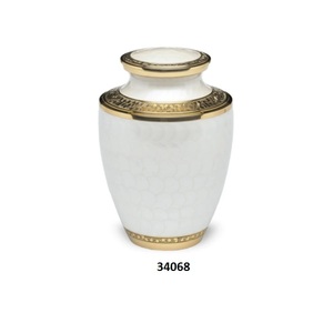 Engraved Nickle Plated Brass Cremation Adult Urn For Human Ashes Decorative Large Funeral Urn With Free <b>Velvet</b> <b>Bag</b> - Product Image 2