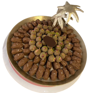 Plateau de service de bonbons au design admirable Plateau à chocolat en métal doré de qualité supérieure Présentoir à desserts pour le Ramadan Eid - Product Image 1