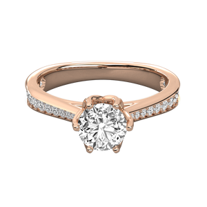 14K Gold Solitaire Ring for Ladies with Lab Grown Diamond - Product Image 6