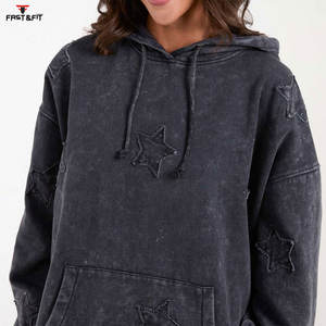Nouveaux sweats à capuche respirants anti-rides à la mode pour femme Premium Quality New Design Women Acid Wash Hoodie - Product Image 6