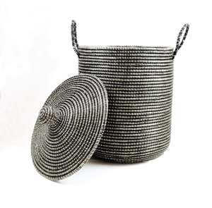 Cesta de Almacenamiento de Hierba Marina para el Hogar, Cestas de Hierba Marina Tejidas a Mano, Cesta de Almacenamiento de Rafia Ecológica - Product Image 1