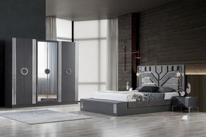 Berlin 2025 Trend King Size Lit de rangement Design moderne Ensemble de chambre à coucher Meubles en bois de haute qualité Prix économique Offre Spéciale appartement - Product Image 2