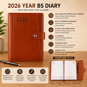Cuaderno con Cubierta de PU A5, Diario con Bloqueo RFID, Papel de 80 GSM, Marcador de Páginas con Borde de Color, para Oficina, Escuela, Viajes - Product Image 5