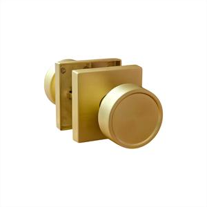 Pomo de Puerta con Acabado Dorado Premium con Placa Trasera Cuadrada, Manija Elegante y Duradera para Puerta Interior de Dormitorio u Oficina - Product Image 1