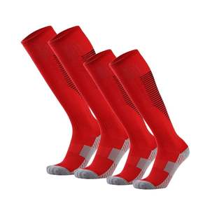 Vente en gros de chaussettes athlétiques de qualité supérieure pour hommes garçons équipe longues chaussettes de football à rayures hautes pour le sport d'hiver usage décontracté - Product Image 6