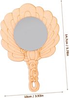 2pcs Design rustique Petit miroir en bois fait à la main DIY Mini miroir à main délicat pour maquillage et jeu éducatif