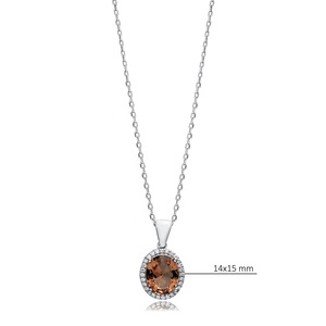 Forme ovale 14x15mm Sultanite Pierre Charme Collier 925 Sterling Silver Turc Bijoux Faits À La Main pour La Vente En Gros - Product Image 2