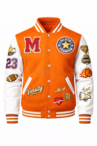 Blouson Bomber Homme Brodé avec Broderie Intégrale au Dos, Écussons en Twill pour Manches, Boutons Recouverts, OEM - Product Image 2