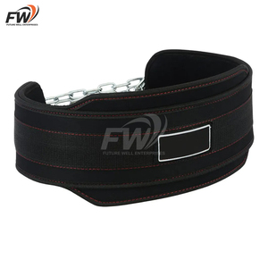 Cinturón de cadena con peso personalizado de cuero negro de alta calidad y resistencia para levantamiento de pesas y boxeo. - Product Image 1