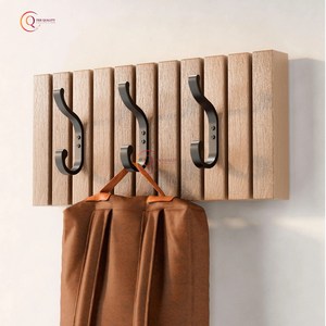 Antique Brass <b>Wall</b> Mounted Coat Robe <b>Rack</b> Metal Bathroom Hanger Black Color <b>Hooks</b> Clothes Towel Hat Hanging Home Decor Wardrobe - Product Image 6