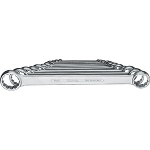 Double <b>Ring</b> <b>Spanner</b> <b>Set</b> 8-Piece 6-22 mm Straight White Key GEDORE - Product Image 1