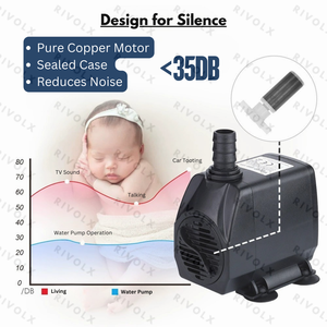 Pompe à eau submersible silencieuse et durable pour aquarium-Mini pompe pour étang et fontaine avec filtre - Product Image 2