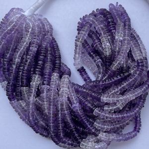 Cuentas Heishi Lisas de Amatista Natural Ombre de 4mm y 6mm, Hilo de Piedras Semipreciosas para Fabricación de Joyas, Distribuidor Regular en Línea - Product Image 4