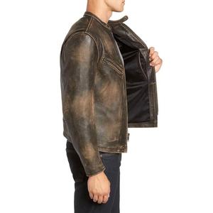 Chaqueta Bomber de cuero genuino de alta calidad, ropa de calle de última moda para hombres, elegante motocicleta, carta, impermeable, a prueba de viento - Product Image 4