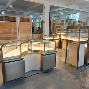 Tủ trưng bày đồng hồ trang sức cao cấp có đèn LED, mặt kính vàng, thiết kế nội thất cửa hàng trang sức, <span class=keywords><strong>logo</strong></span> tùy chỉnh - Product Image 3