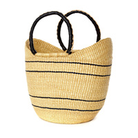 Panier de sac à provisions d'herbe de mer noire essentiels quotidiens paniers de sacs de paille de jonc de mer de la plus haute qualité