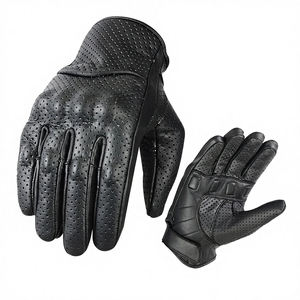 Gants de moto en cuir perforé sur mesure, respirants, pour l'automne, cyclisme, conduite, doigts entiers - Product Image 5