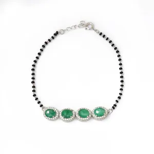 Bracelet en argent tibétain pour femmes avec perles et pierres de jade, style classique, cadeau de bijoux - Product Image 3