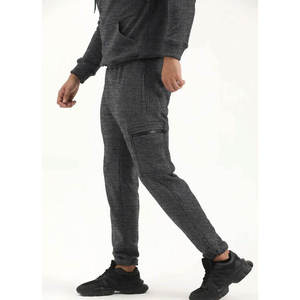 Ensemble de survêtement unisexe d'hiver deux pièces coupe-vent 100% coton, ensemble de sport, veste doublée de maille, pantalon en tissu polaire, personnalisé - Product Image 4