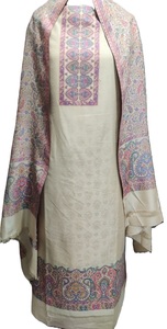 ชุดสูทผ้าแคชเมียร์ซักได้สำหรับผู้หญิงชุดเดรสเข้ารูปคอวีแขนยาวแต่งกระดุมลายดอกไม้ - Product Image 2