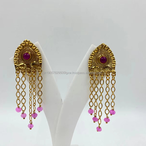 Pendientes colgantes de plata de ley ligeros de lujo, cómodos, chapados en oro, estilo clásico, el mejor regalo de fiesta de boda para mujer - Product Image 1