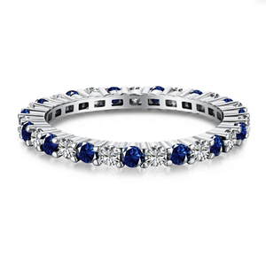 แหวนแต่งงานทรงกลมหลากสีสันสวยงาม ประดับด้วยมอยส์ซาไนต์ ไทเทเนียม สไตล์ฮิปฮอป สำหรับทั้งชายและหญิง - Product Image 1