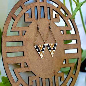 Designer Triangle Patterned Earrings <b>Brass</b> Gold Plated Beaded Earrings <b>Jewellery</b> for Women and Girls Wear in Wedding Party's - Product Image 3