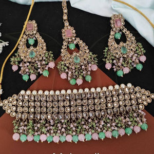 Beautiful Designer Full Antique Stones Party Wear Heavy <b>Choker</b> <b>Necklace</b> Set - Product Image 1