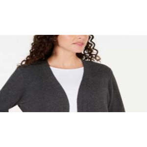 Cardigan da donna Karen Scott con bottoni sul davanti e polsini aperti, grigio, taglia media - Product Image 2