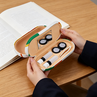 Étui à lunettes double couche personnalisé en gros pour voyage, étui rigide rayé pour montures optiques et boîte à lentilles de contact double usage