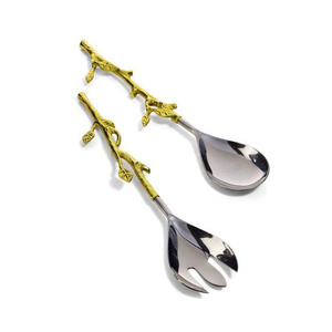 Utensilios de acabado mate, servidores de ensalada, acero espejado para bodas, cenas, fiestas, regalos de inauguración de la casa, pulido por Ambience Lifestyle - Product Image 4